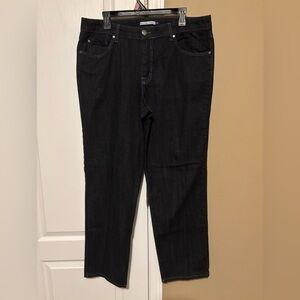 Women’s Bandolino Charcoal black Denim Pants straight leg Size 16.